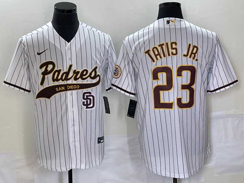 Men's San Diego Padres #23 Fernando Tatis Jr White NEW 2023 Cool Base Stitched Jersey